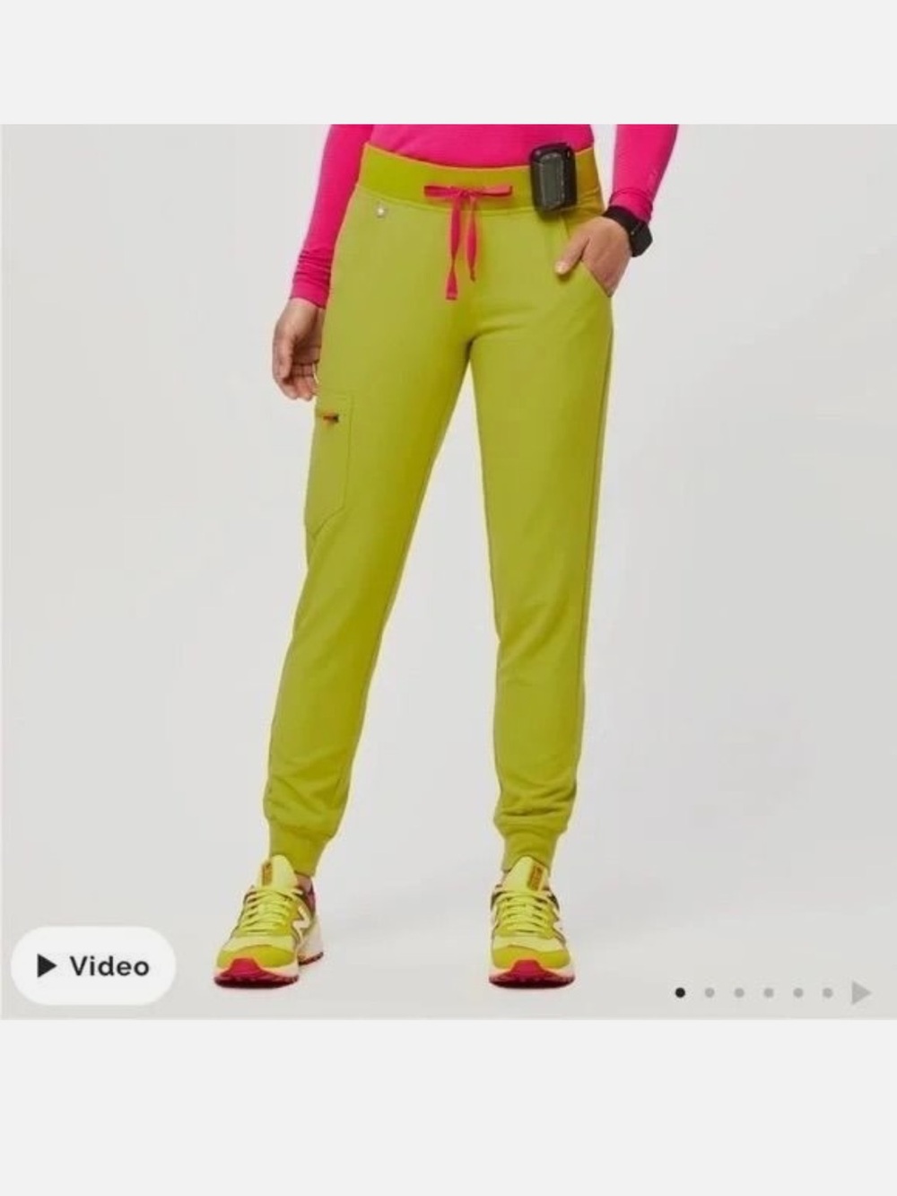 Figs Chartreuse Zamora Drawstring Waist Jogger Scrub Pants Size 3XL/Petite